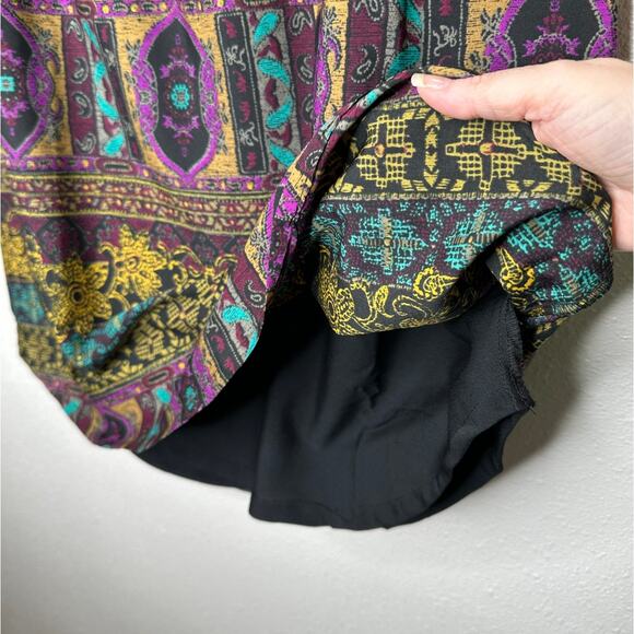 RVCA Multicolor Floral Print Cutout Triangle Back Round Neck Mini Dress S - Picture 6 of 16